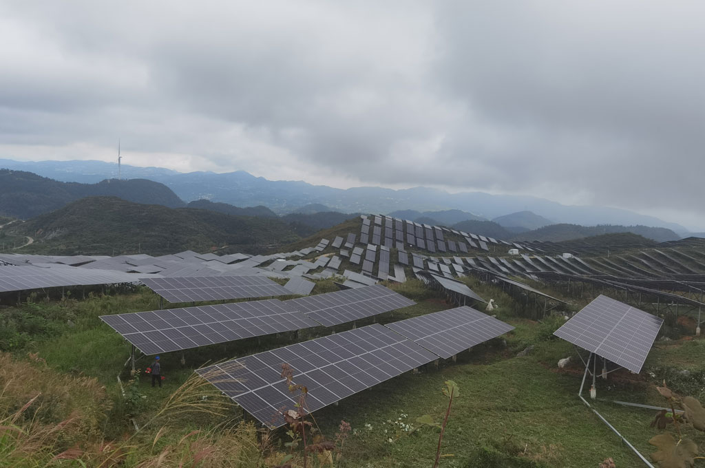 hilly solar farm